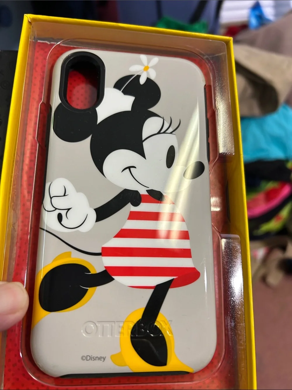 Disney Minnie Mouse Red & Yellow Striped iPhone X Case